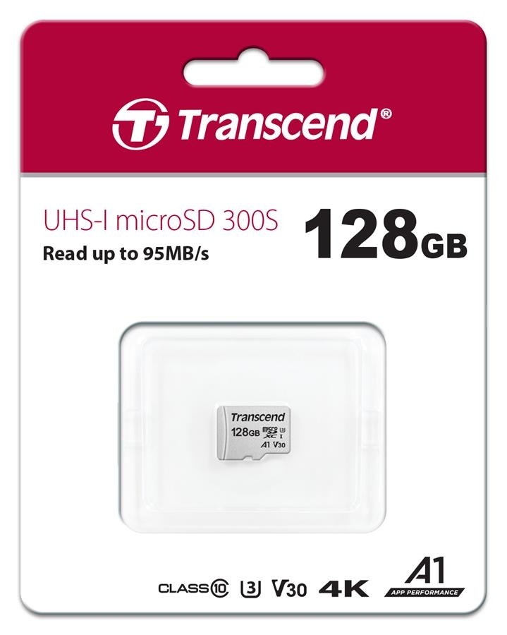 Карта пам'яті TRANSCEND microSDXC 128GB C10 UHS-I (TS128GUSD300S) в Києві