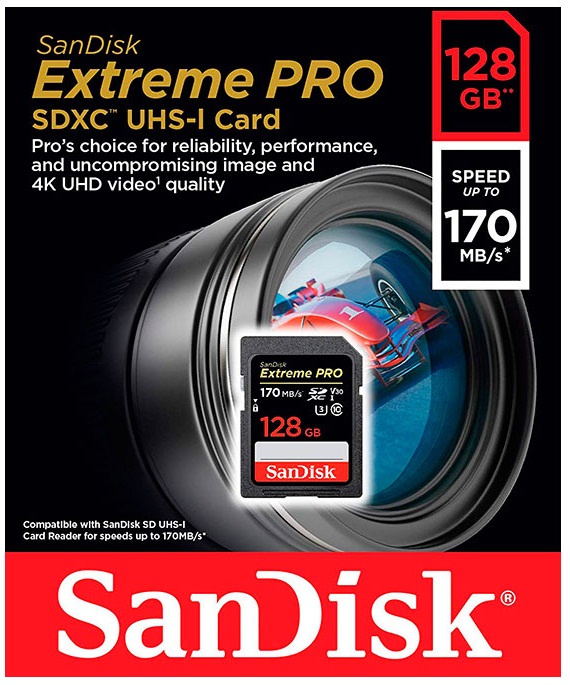 Карта пам'ятi SanDisk 128GB SDXC C10 UHS-I U3 Extreme Pro (SDSDXXY-128G-GN4IN) · 2