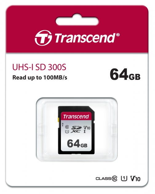 Карта пам'яті TRANSCEND SDXC 64GB C10 UHS-I (TS64GSDC300S) в Києві