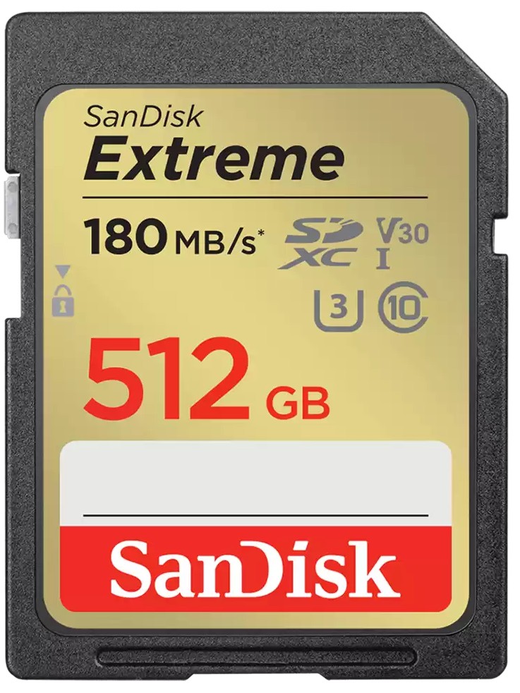 Карта памяти SANDISK Extreme 512GB SD Class 10 UHS-I U3 V30 (SDSDXVV-512G-GNCIN) в Киеве