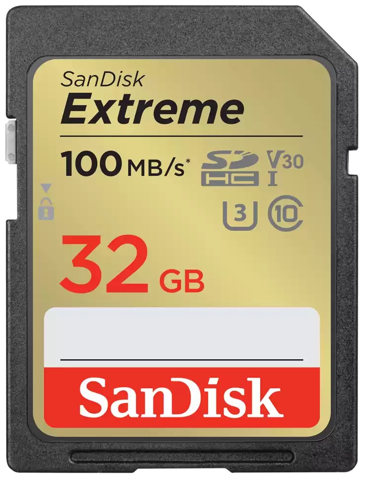 Карта пам'яті SANDISK Extreme 32GB SD Class 10 UHS-I U3 V30 (SDSDXVT-032G-GNCIN) в Києві