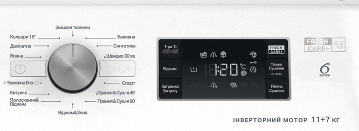 Прально-сушильна машина WHIRLPOOL FFWDB1176258 BCV UA · 3