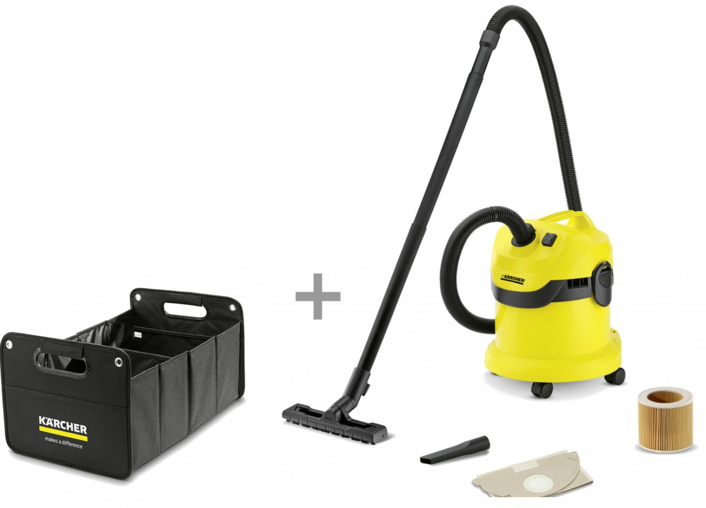 

Пылесос хозяйственный KARCHER WD 2 Cartridge filter+органайзер