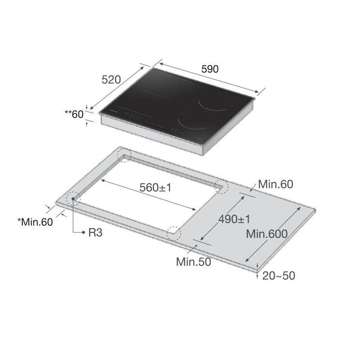 Поверхня індукційна SAMSUNG NZ64R3747BK/WT · 4
