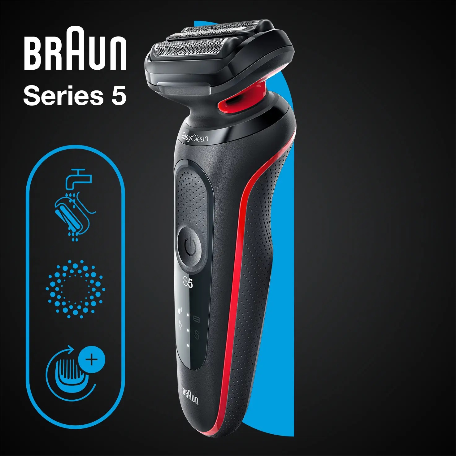Електробритва BRAUN 51-R1000s Series 5 Black/Red · 5