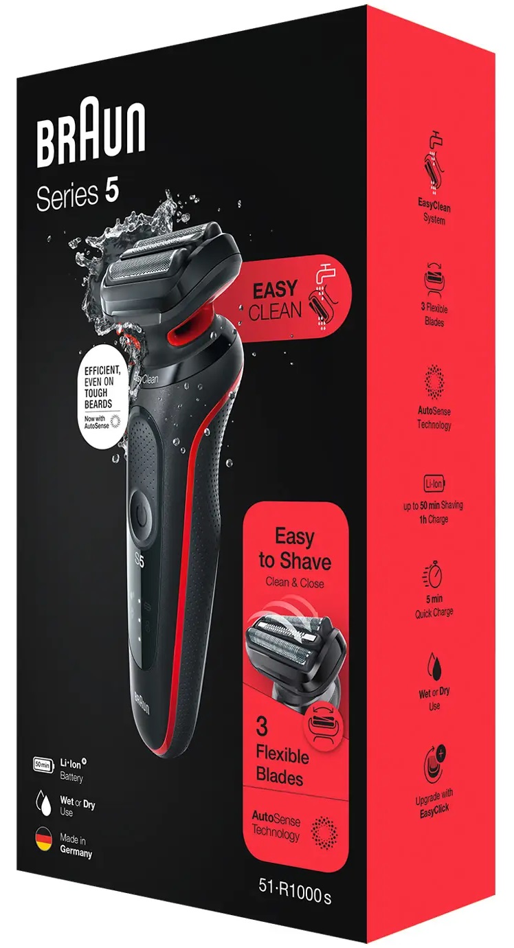 Електробритва BRAUN 51-R1000s Series 5 Black/Red · 3