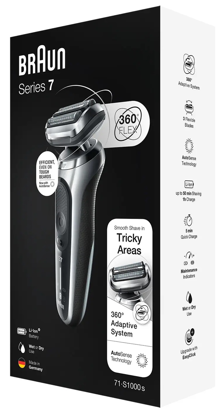 Бритва BRAUN Series 7 71-S1000s Flex Wet&Dry Silver/Black · 4