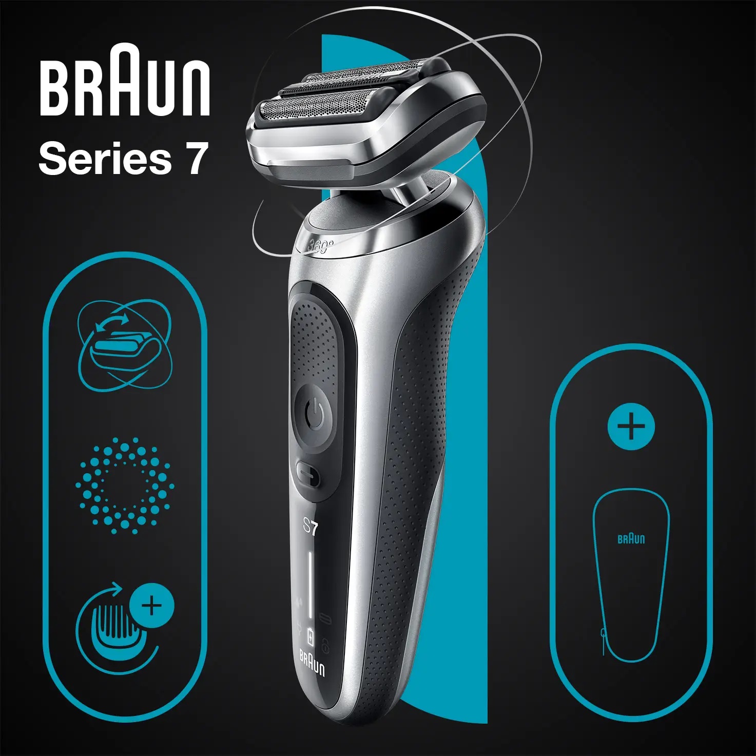 Бритва BRAUN Series 7 71-S1000s Flex Wet&Dry Silver/Black · 6