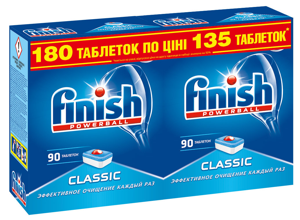 

Таблетки для посудомоечных машин FINISH Powerbal (90+90 за 50%)