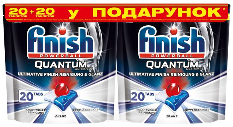Таблетки для ПММ FINISH Quantum 20+20 шт (3023770) в Києві