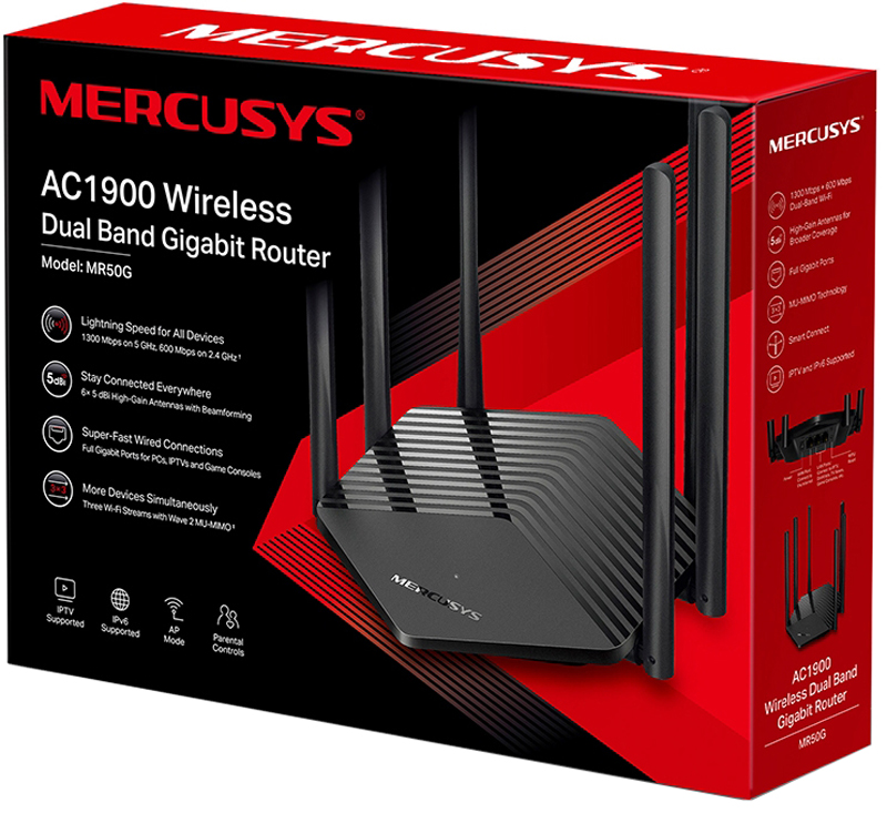 Маршрутизатор MERCUSYS MR50G (AC1900) · 3