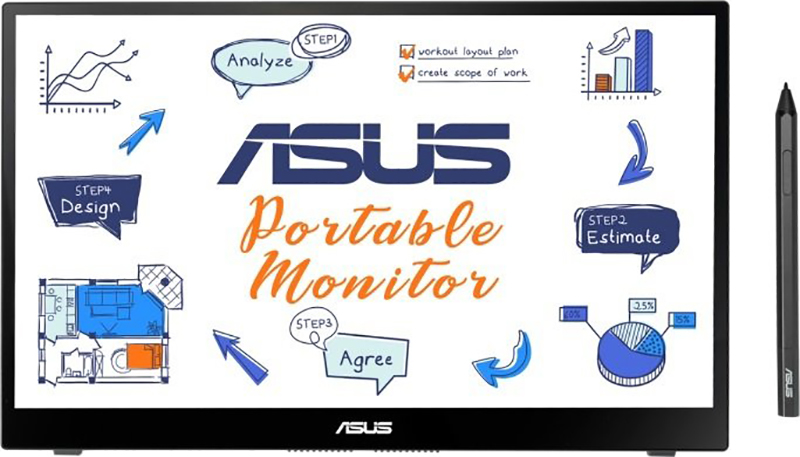 Портативний монітор 14" ASUS ZenScreen Ink MB14AHD (90LM063V-B01170) в Києві