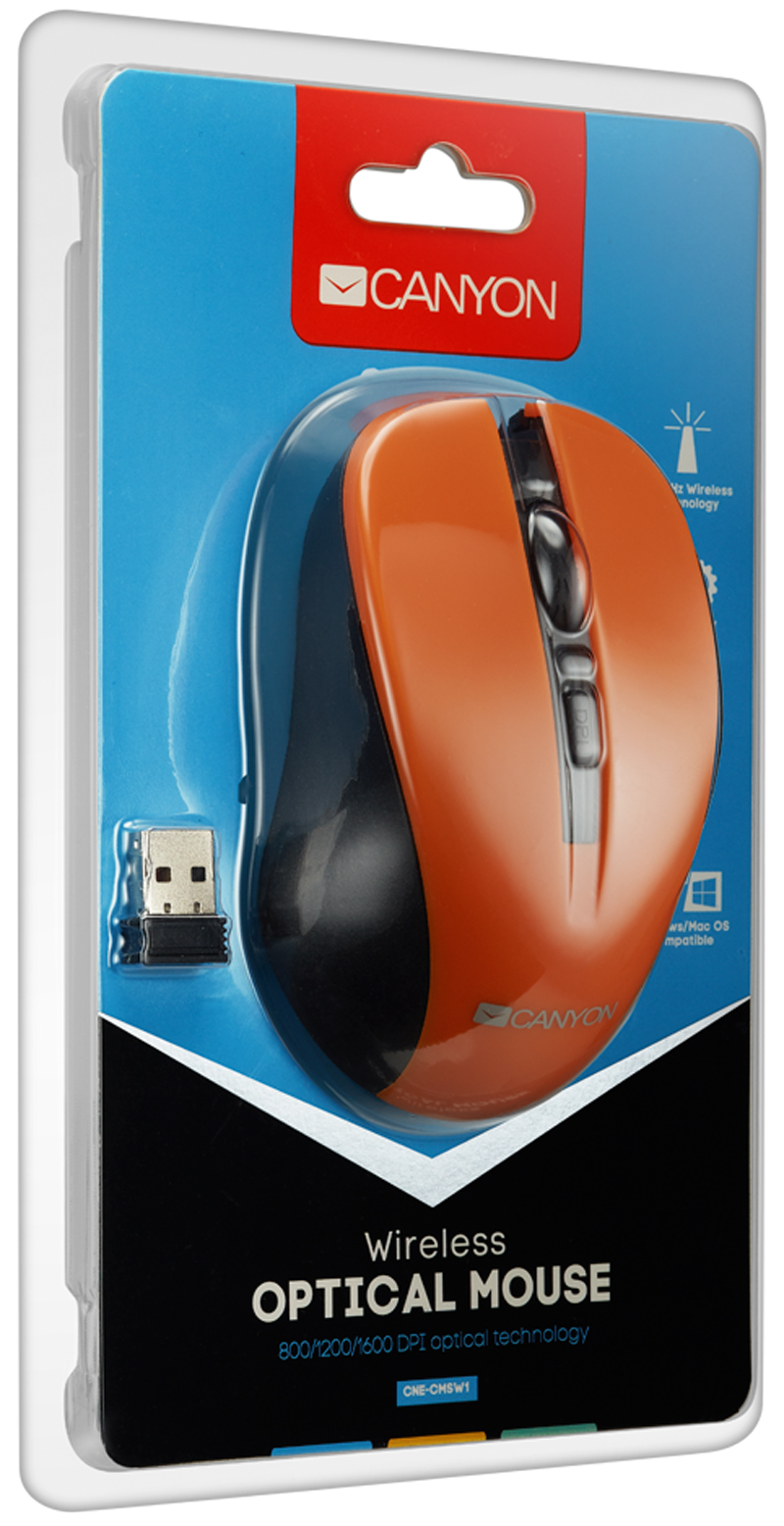 Миша CANYON MW-1 Wireless Orange (CNE-CMSW1O) · 4
