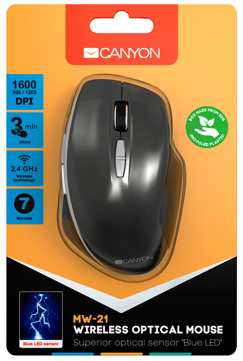 Миша CANYON MW-21 Wireless Dark Gray (CNS-CMSW21DG) · 6