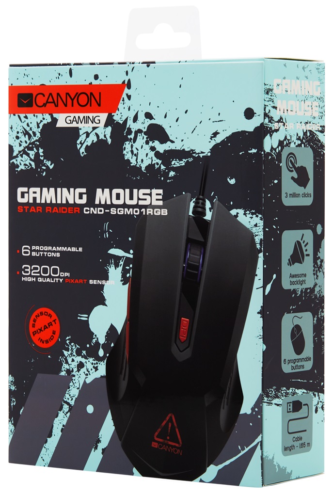 Ігрова миша CANYON Star Raider GM-1 USB Black (CND-SGM01RGB) · 3