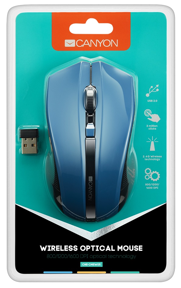 Миша CANYON MW-5 Wireless Blue (CNE-CMSW05BL) · 4