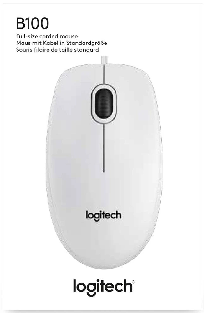 Миша LOGITECH B100 USB White (910-003360) · 3