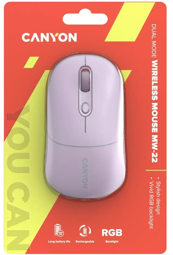 Миша CANYON MW-22 Dual Band RGB Pearl Rose (CNS-CMSW22PR) · 6