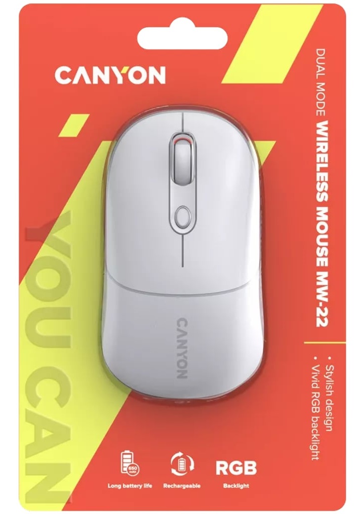 Миша CANYON MW-22 Dual Band RGB Snow White (CNS-CMSW22SW) · 6