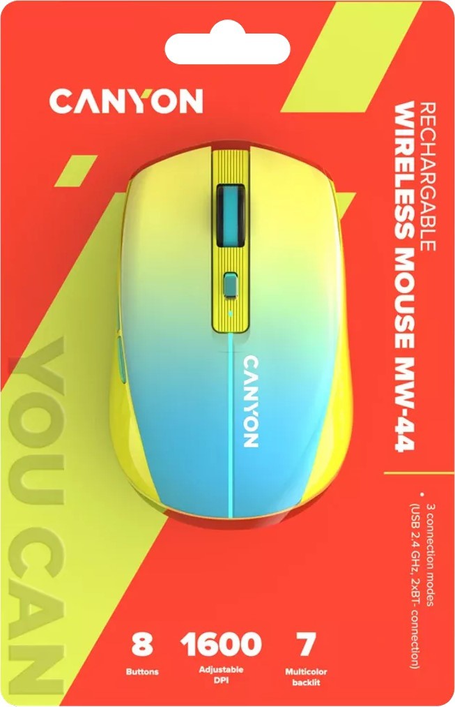Миша CANYON MW-44 Rechargeable Yellow Blue (CNS-CMSW44UA) · 6