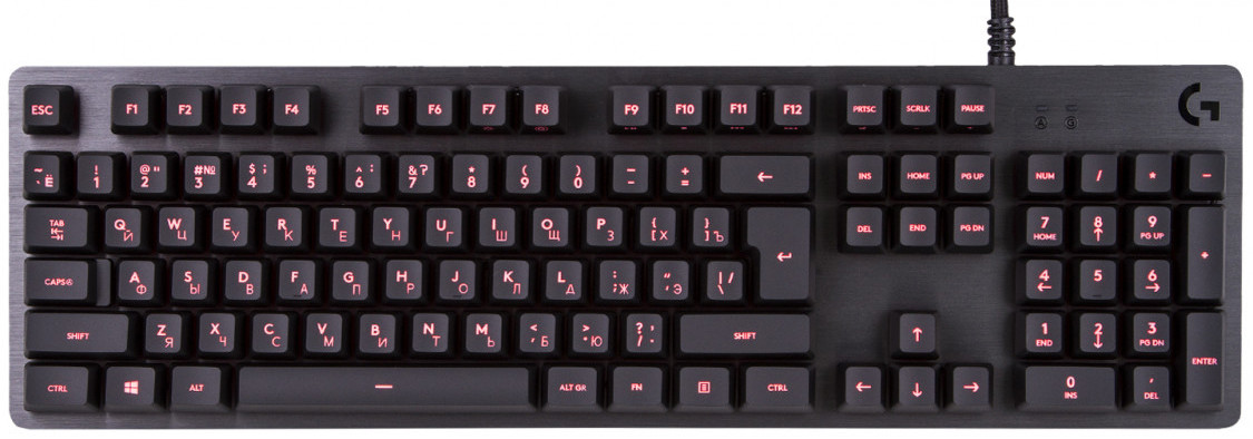 Клавиатура Logitech G413 Carbon RUS USB Red Led (920-008309)