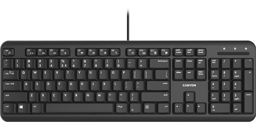 Клавіатура CANYON HKB-20 USB Black (CNS-HKB02-RU)