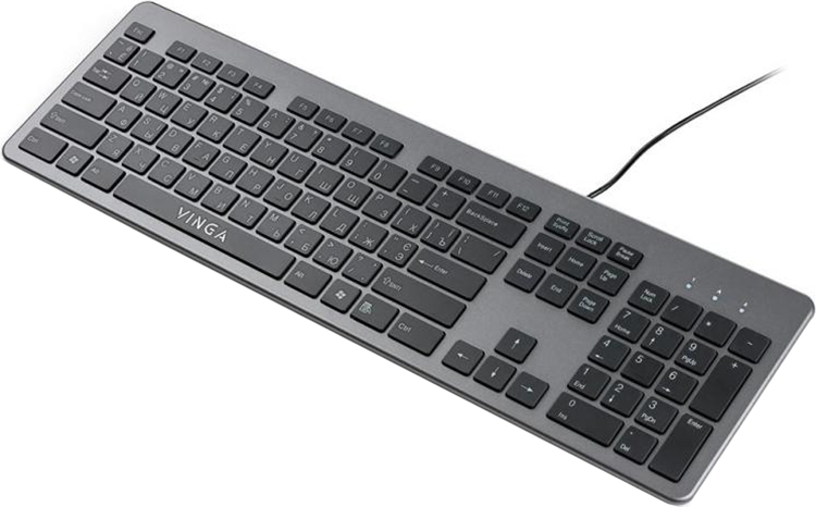 Клавіатура VINGA KB735 USB Grey (KB735) в Києві