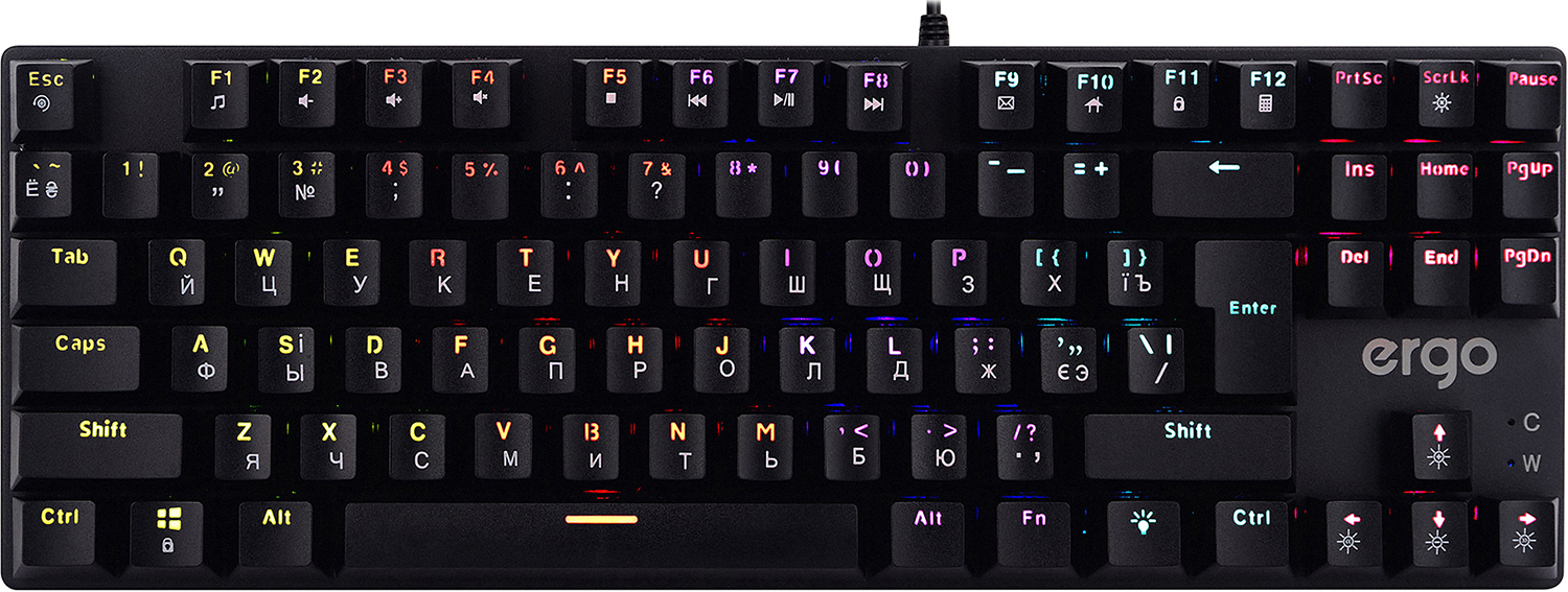 Игровая клавиатура ERGO KB-905 TKL Blue Switch USB Black в Киеве