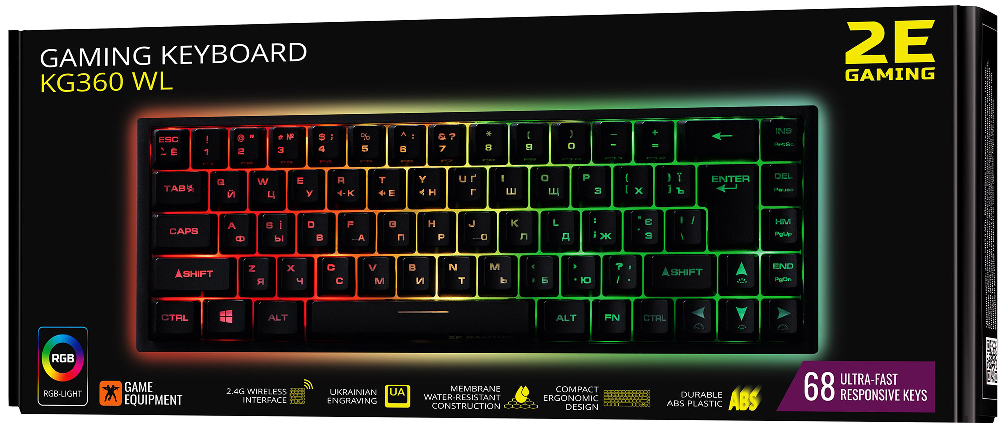 Ігрова клавіатура 2E GAMING KG360 RGB Wireless Black (2E-KG360UBK) · 6