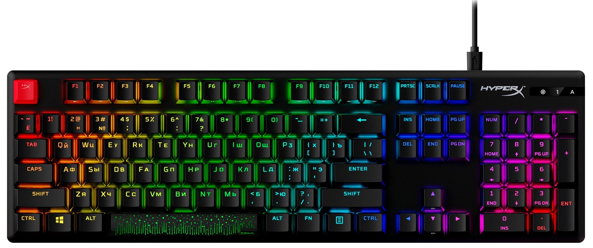 Ігрова клавіатура HYPERX Alloy Origins Red USB Black (639N3AA) · 2