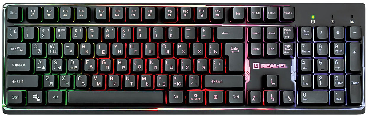 Ігрова клавіатура REAL-EL Comfort 7011 Backlit USB Black в Києві