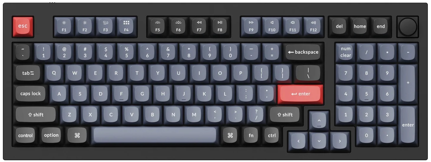 Ігрова клавіатура KEYCHRON Q5 100 Key QMK Gateron G PRO Blue Hot-Swap RGB Knob ENGLISH Black (Q5M2Z_KEYCHRON) в Києві