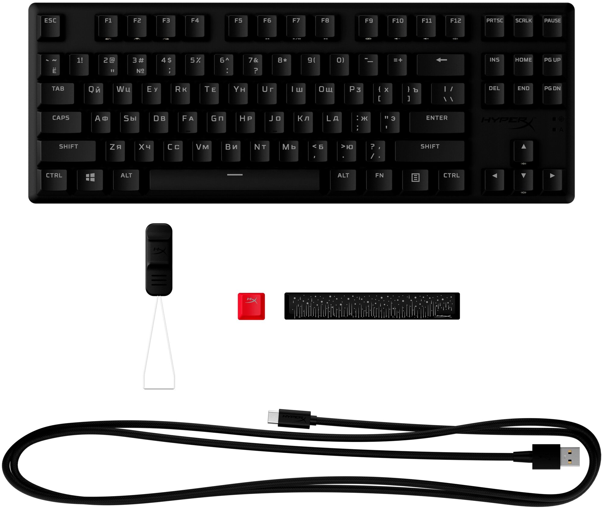 Клавіатура ігрова HyperX Alloy Origins Core PBT Red USB RGB ENG Black · 5