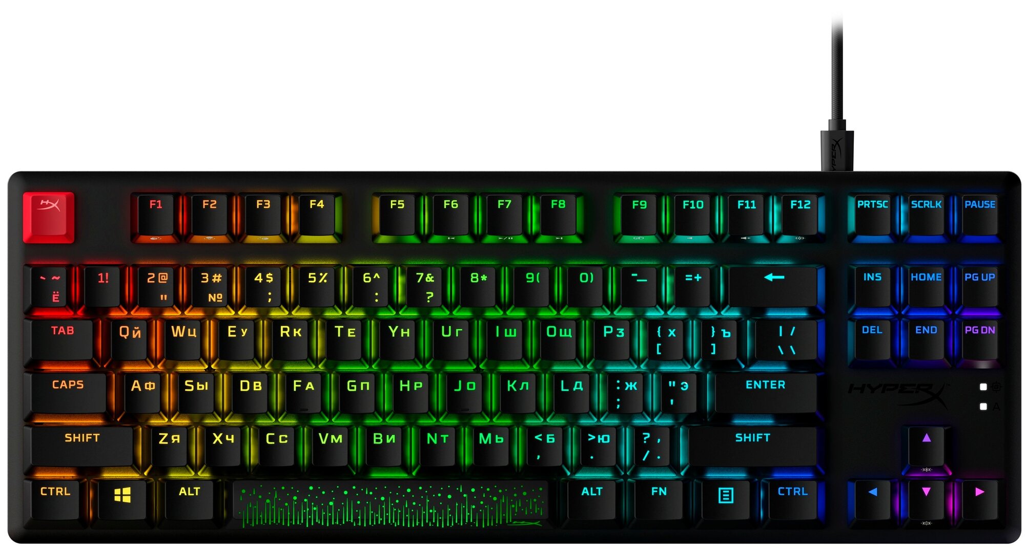 Клавіатура ігрова HyperX Alloy Origins Core PBT Red USB RGB ENG Black · 2