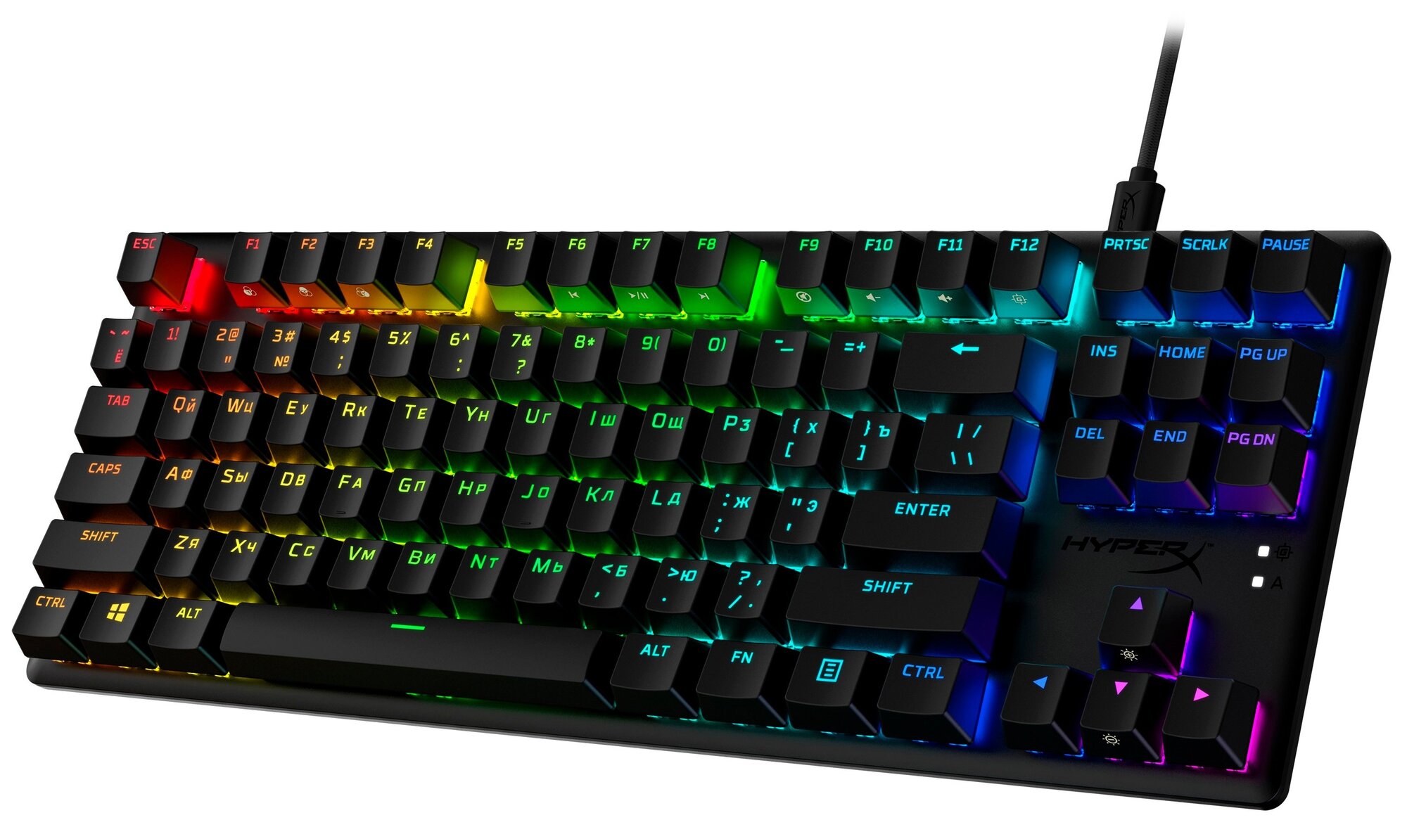 Клавіатура ігрова HyperX Alloy Origins Core PBT Red USB RGB ENG Black · 3