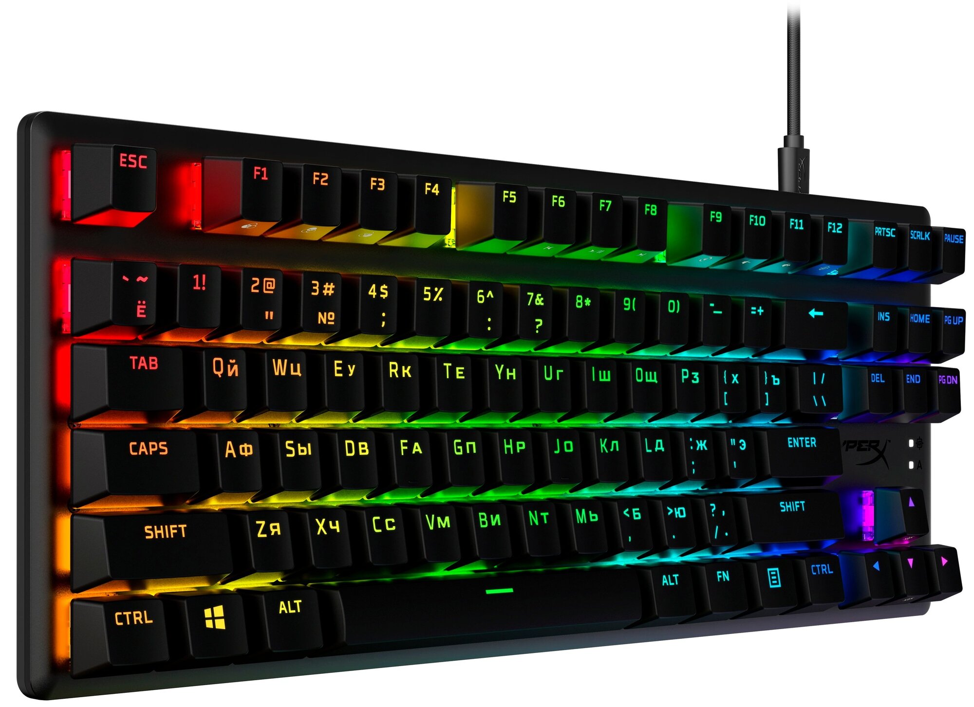 Клавіатура ігрова HyperX Alloy Origins Core PBT Red USB RGB ENG Black · 4