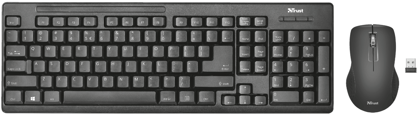 

Клавиатура + мышь TRUST Ziva WirelessKeyboard (22119)