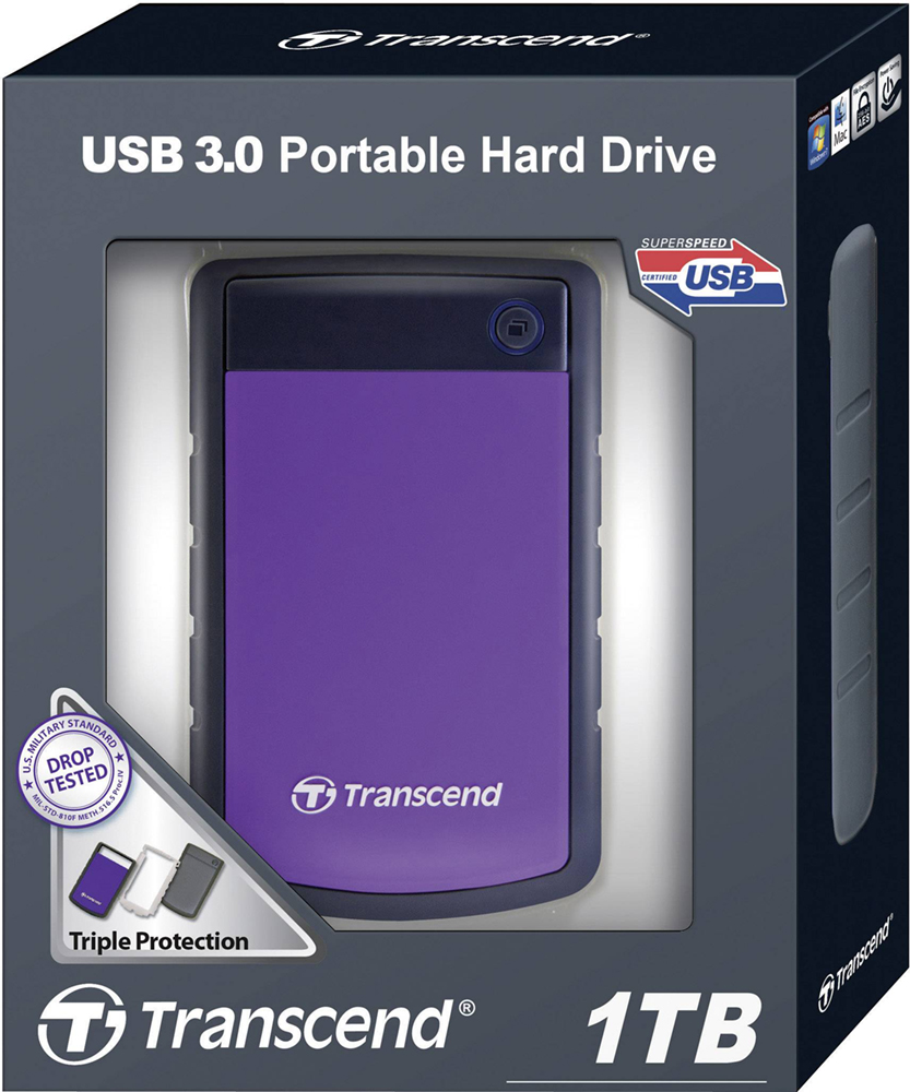 Зовнішній жорсткий диск 2.5" TRANSCEND StoreJet 25H3 1TB USB Purple (TS1TSJ25H3P) · 6