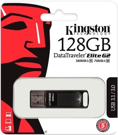 

Накопитель Kingston 128GB USB 3.1 DT Elite G2 Metal Black