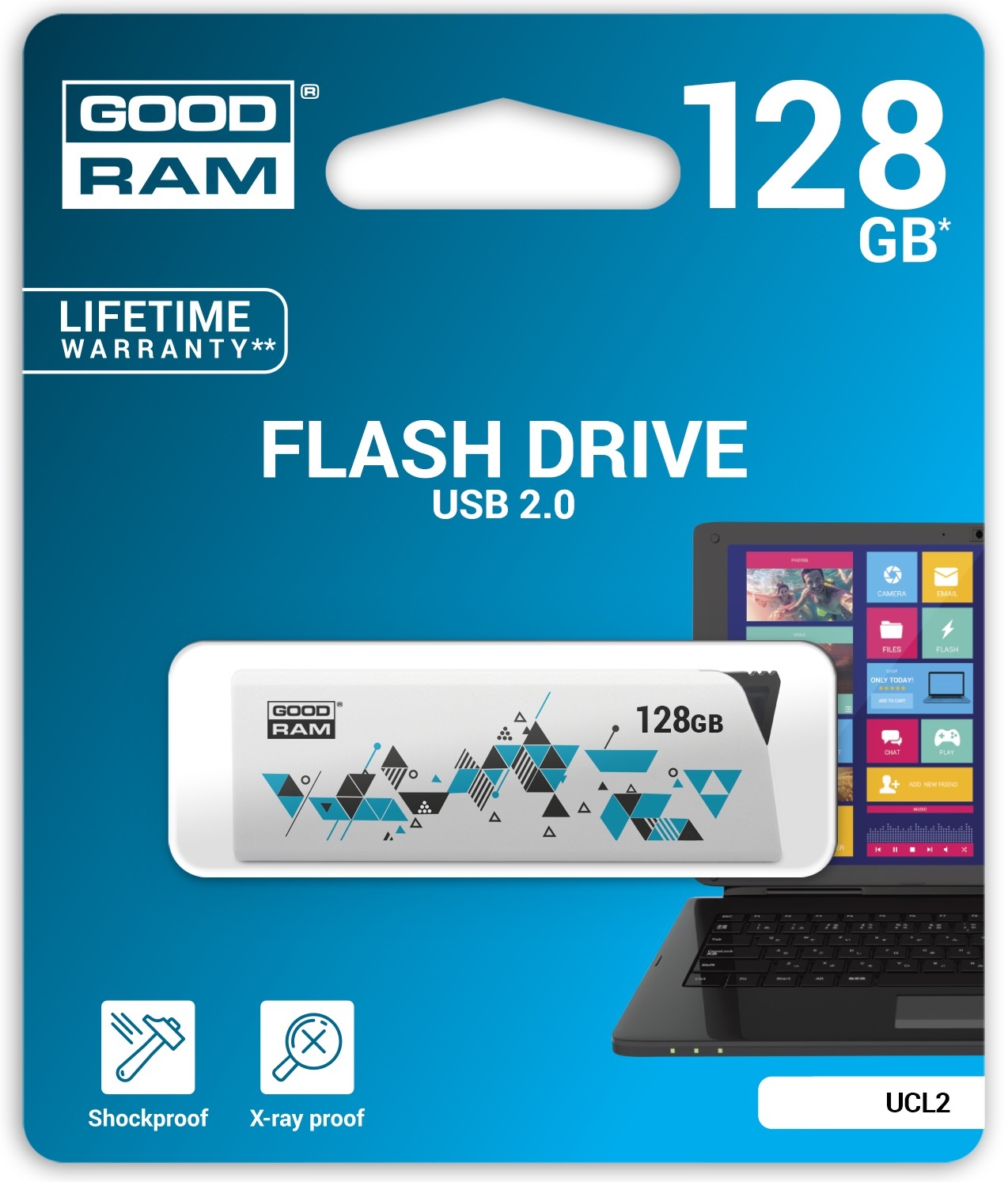 

Накопитель USB 2.0 128GB Goodram UCL2 Click White (UCL2-1280W0R11)