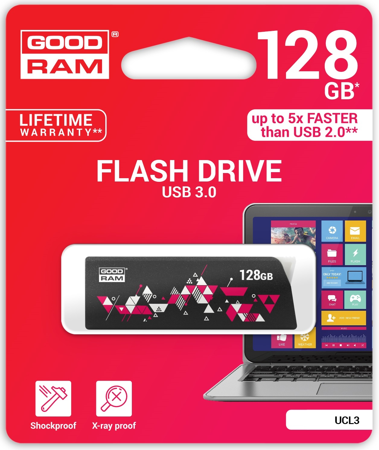 

Накопитель USB 3.0 128GB Goodram UCL3 Click Black (UCL3-1280K0R11)
