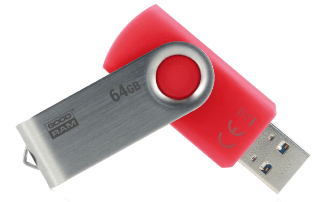 

Накопитель USB 3.0 64GB Goodram UTS3 Twister Red (UTS3-0640R0R11)