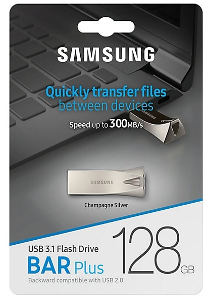 

Накопитель USB 128GB Samsung Bar Plus Champagne Silver (MUF-128BE3/APC)