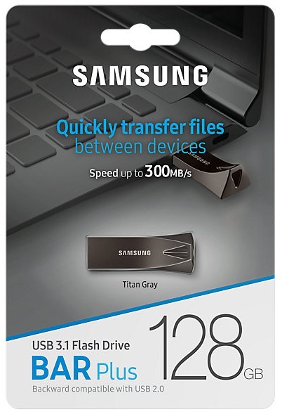 Накопитель USB 128GB Samsung Bar Plus Titan Gray (MUF-128BE4/APC) в Киеве