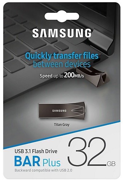 

Накопитель USB 32GB Samsung Bar Plus Titan Gray (MUF-32BE4/APC)