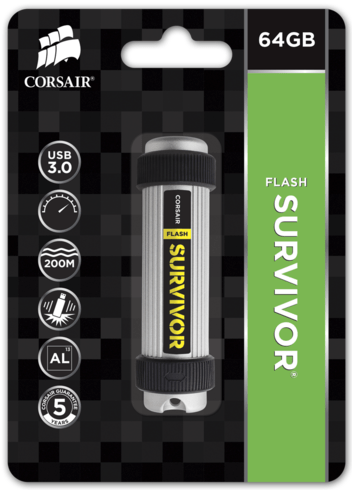 

Накопитель USB CORSAIR Survivor 64GB (CMFSV3B-64GB)