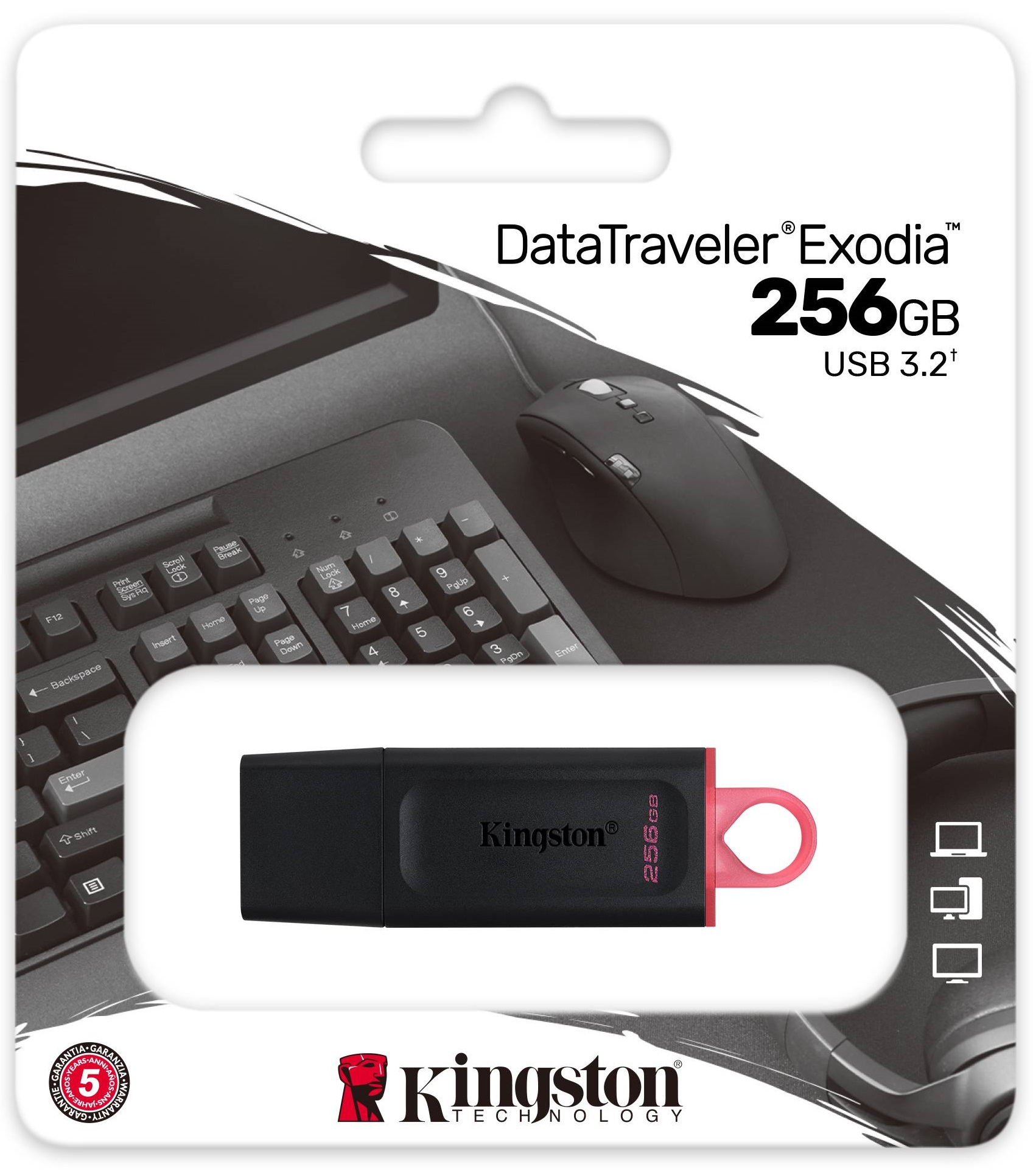 USB-накопичувач 256GB KINGSTON DataTraveler Exodia USB 3.2 Black/Pink (DTX/256GB) · 3