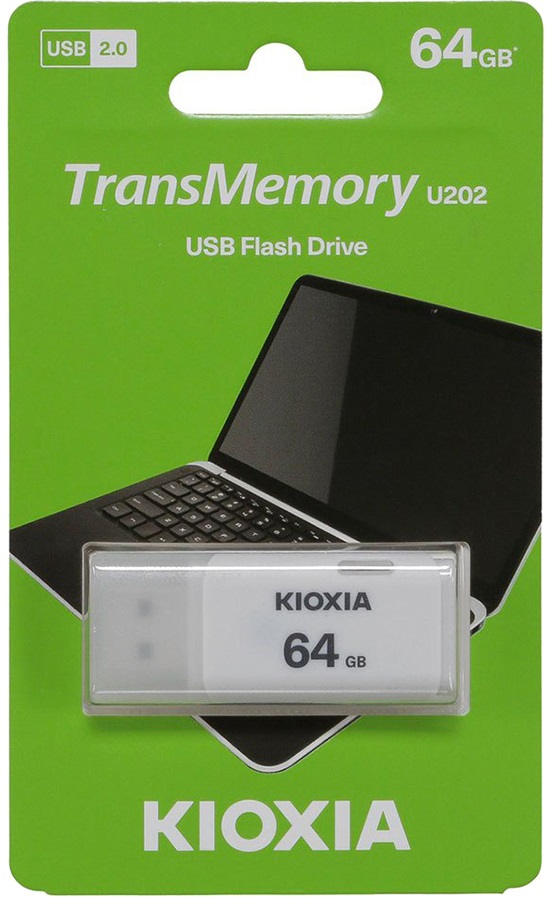 USB-накопичувач 64GB KIOXIA Hayabusa U202 USB 2.0 White (LU202W064GG4) · 3