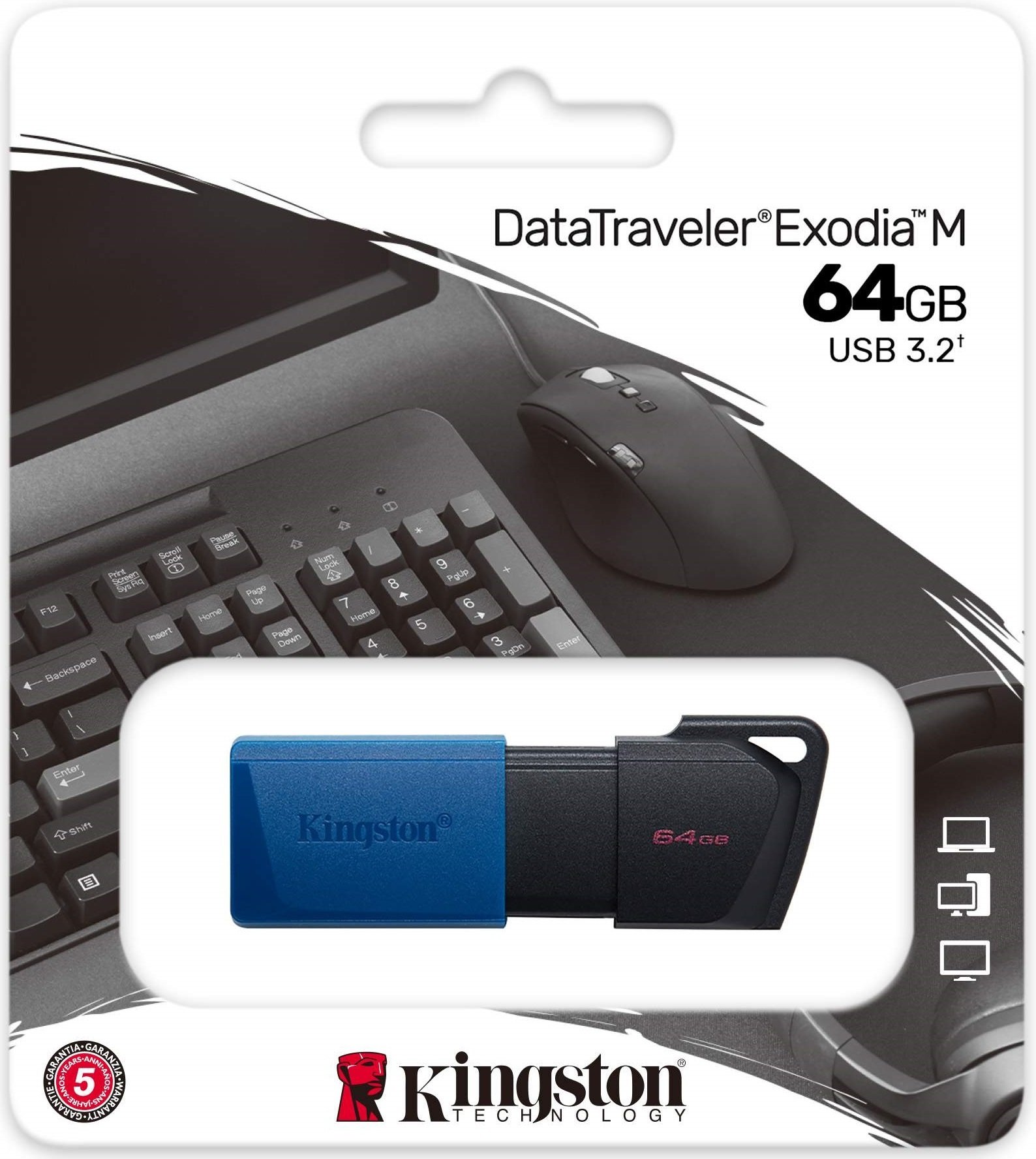 USB-накопичувач 64GB KINGSTON DataTraveler Exodia M USB 3.2 Black/Blue (DTXM/64GB) · 3