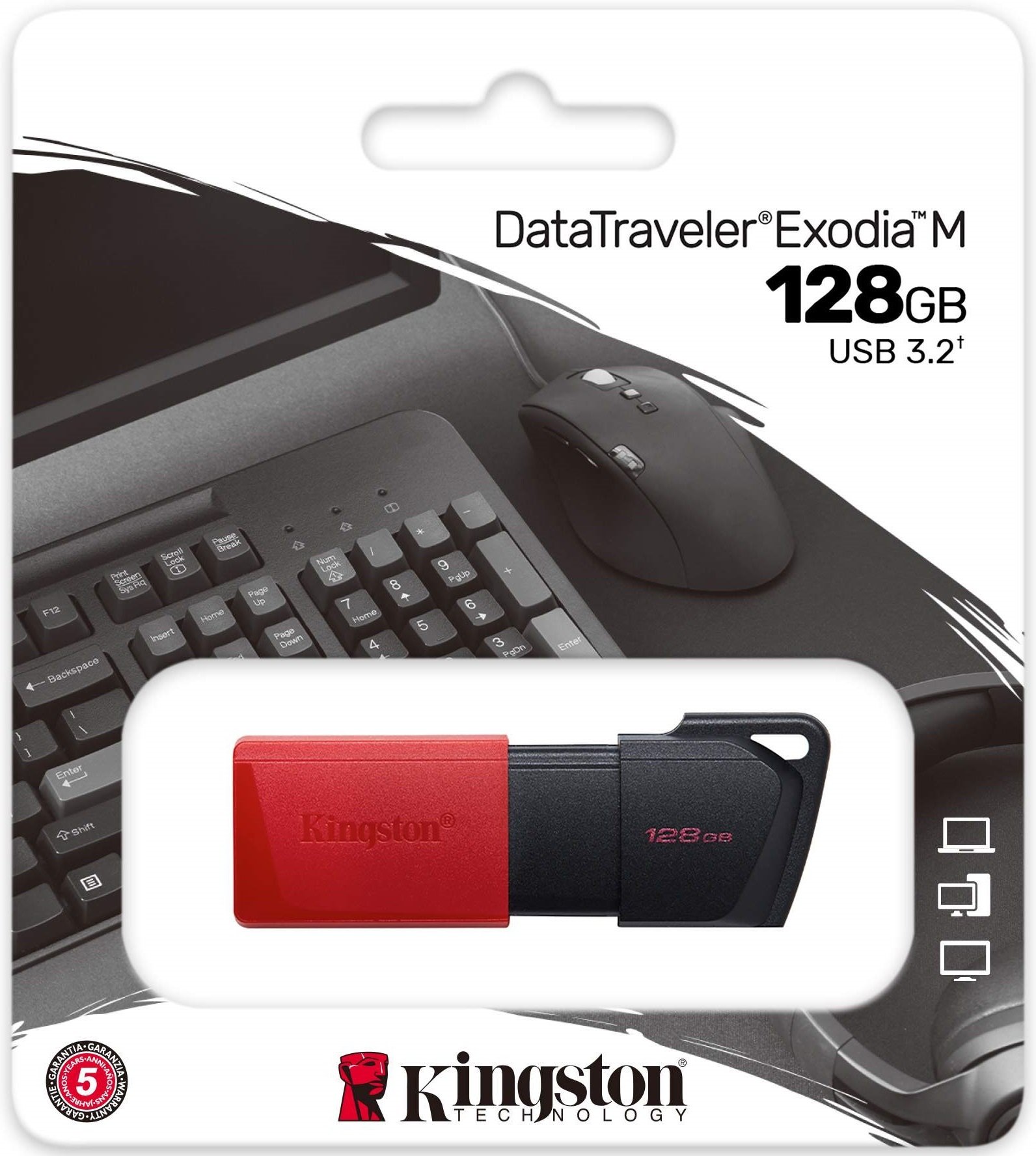USB-накопичувач 128GB KINGSTON DataTraveler Exodia M USB 3.2 Black/Red (DTXM/128GB) · 3